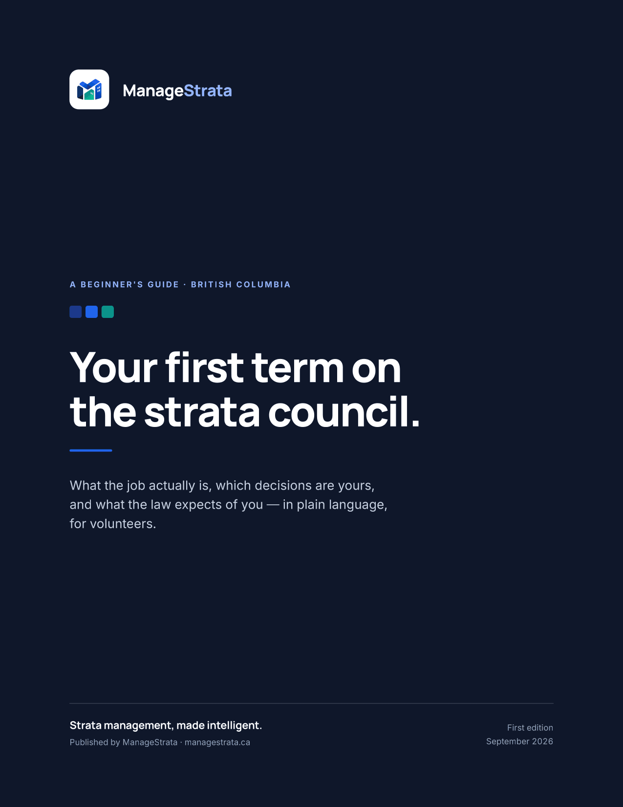 Cover of the guide: Your first term on the strata council